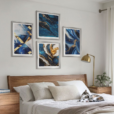 Ensemble de 4 tableaux Motifs abstraits élégants