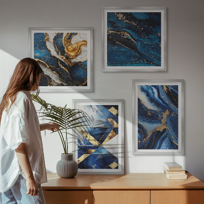 Ensemble de 4 tableaux Motifs abstraits élégants