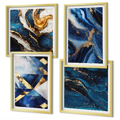 Ensemble de 4 tableaux Motifs abstraits élégants