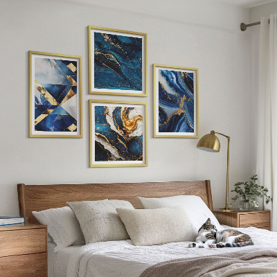 Ensemble de 4 tableaux Motifs abstraits élégants