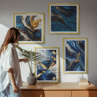 Ensemble de 4 tableaux Motifs abstraits élégants