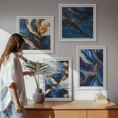 Ensemble de 4 tableaux Motifs abstraits élégants