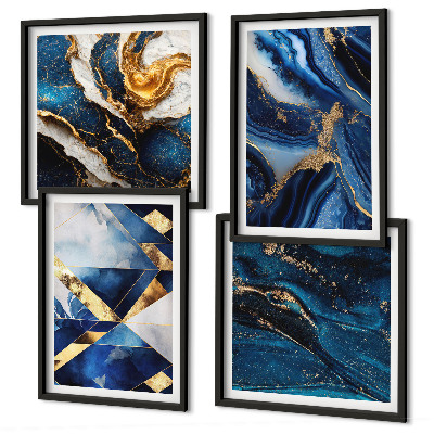Ensemble de 4 tableaux Motifs abstraits élégants