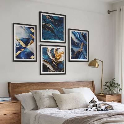 Ensemble de 4 tableaux Motifs abstraits élégants