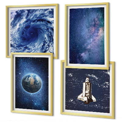 Mur de tableaux Terre, espace, tempête, galaxie
