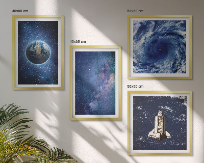 Mur de tableaux Terre, espace, tempête, galaxie