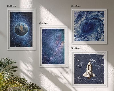 Mur de tableaux Terre, espace, tempête, galaxie