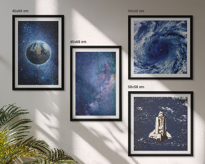 Mur de tableaux Terre, espace, tempête, galaxie