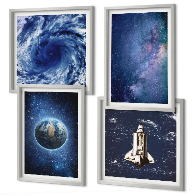 Mur de tableaux Terre, espace, tempête, galaxie