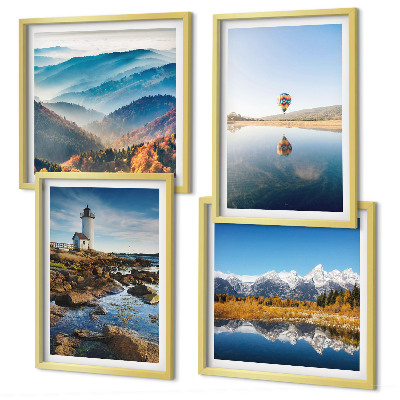 Mur de tableaux Vues sur la nature, phare, montagnes