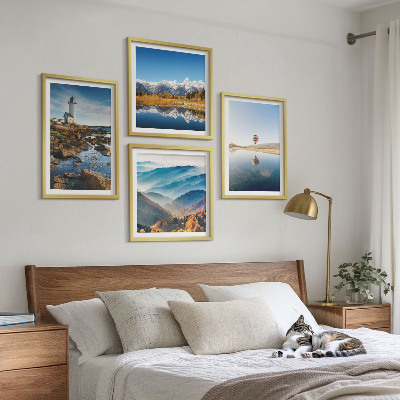 Mur de tableaux Vues sur la nature, phare, montagnes