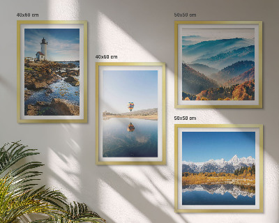 Mur de tableaux Vues sur la nature, phare, montagnes