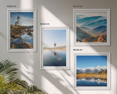 Mur de tableaux Vues sur la nature, phare, montagnes