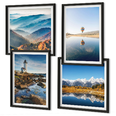 Mur de tableaux Vues sur la nature, phare, montagnes