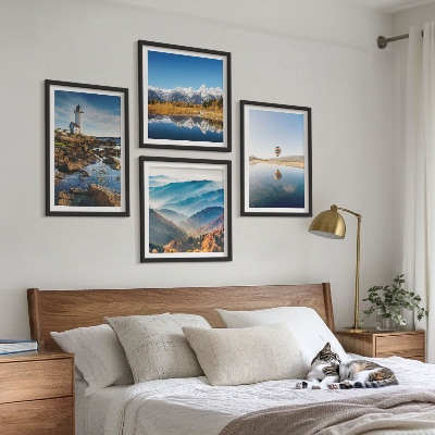 Mur de tableaux Vues sur la nature, phare, montagnes