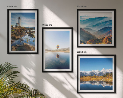 Mur de tableaux Vues sur la nature, phare, montagnes