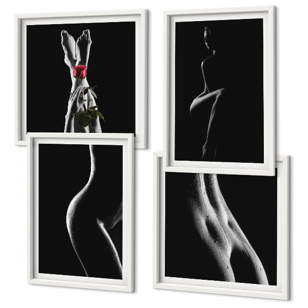 Polyptyque z cadres Formes féminines en noir et blanc