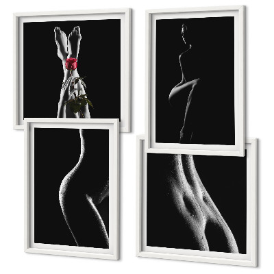 Polyptyque z cadres Formes féminines en noir et blanc
