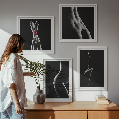Polyptyque z cadres Formes féminines en noir et blanc