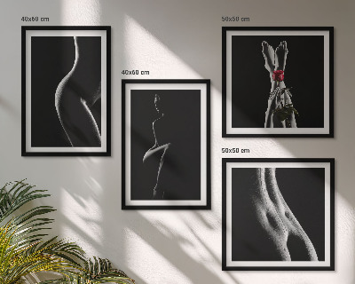 Polyptyque z cadres Formes féminines en noir et blanc