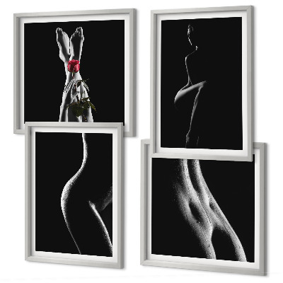 Polyptyque z cadres Formes féminines en noir et blanc