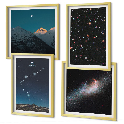 Polyptyque z cadres Montagnes du verseau dans l'espace galactique