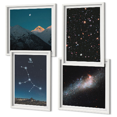 Ensemble de 4 tableaux Univers de la galaxie de la vierge