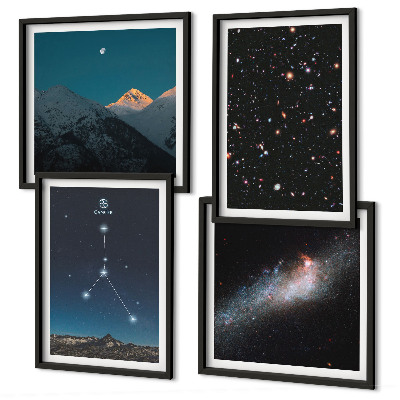 Ensemble de 4 tableaux Constellation galactique spatiale cancer