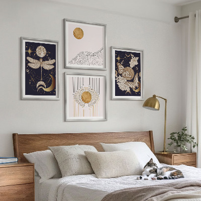 Polyptyque z cadres Motifs naturels avec la lune