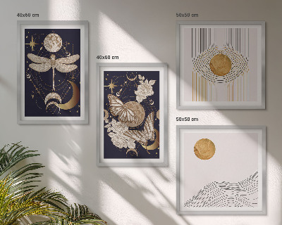 Polyptyque z cadres Motifs naturels avec la lune