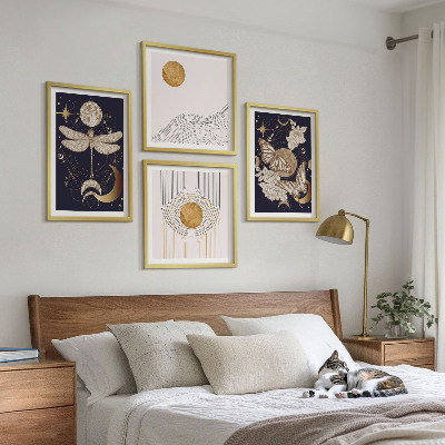 Polyptyque z cadres Motifs naturels avec la lune