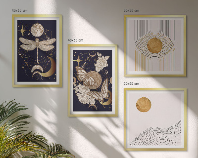 Polyptyque z cadres Motifs naturels avec la lune