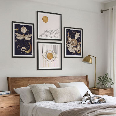 Polyptyque z cadres Motifs naturels avec la lune