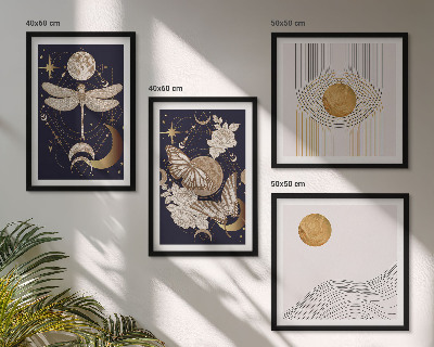 Polyptyque z cadres Motifs naturels avec la lune