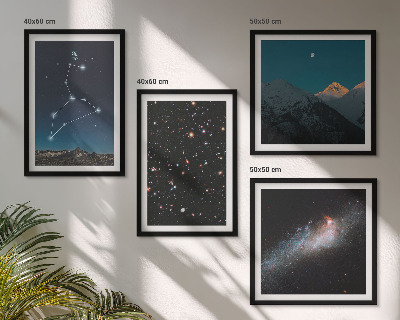Ensemble de 4 tableaux Galaxie du lion et espace