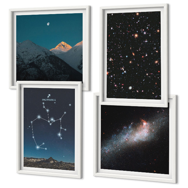 Polyptyque z cadres Galaxies constellations espace sagittaire