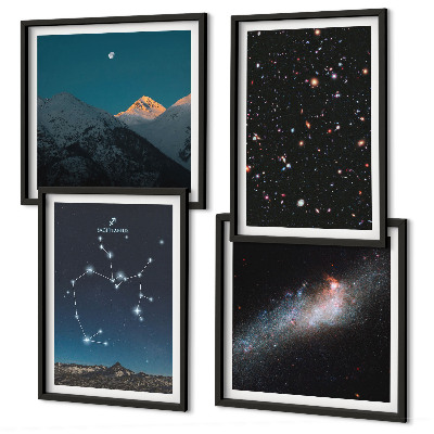 Polyptyque z cadres Galaxies constellations espace sagittaire
