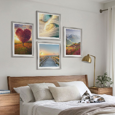 Mur de tableaux Paysages montagnes vagues arbre cœur jetée