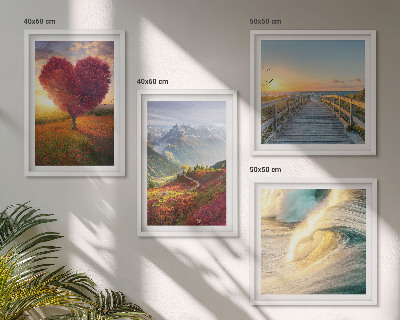 Mur de tableaux Paysages montagnes vagues arbre cœur jetée