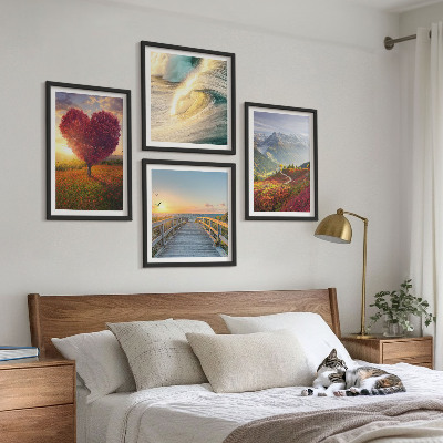 Mur de tableaux Paysages montagnes vagues arbre cœur jetée