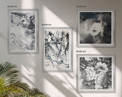 Polyptyque z cadres Motifs abstraits en noir et blanc