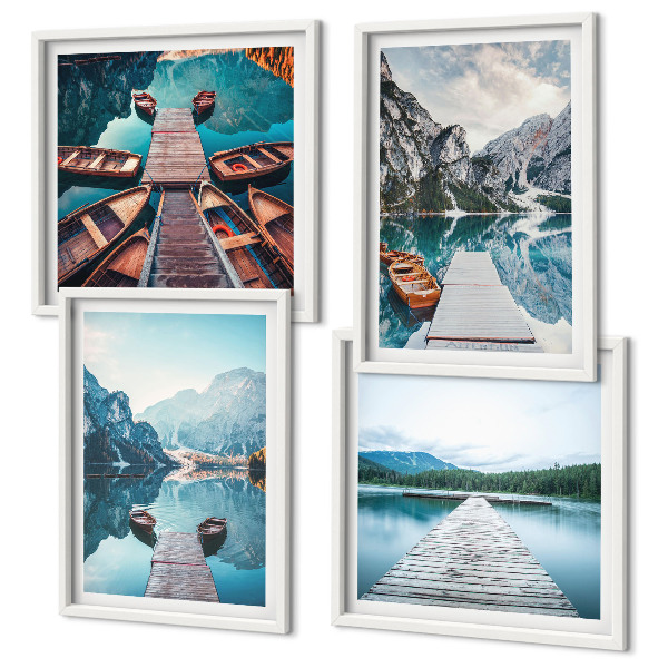 Mur de tableaux Pontons en bois du lac