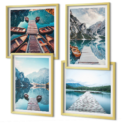 Mur de tableaux Pontons en bois du lac