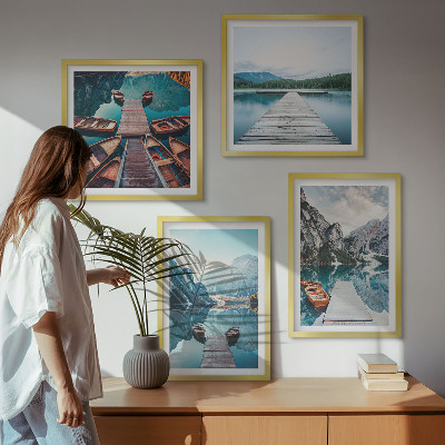Mur de tableaux Pontons en bois du lac