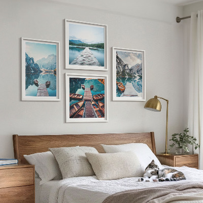 Mur de tableaux Pontons en bois du lac
