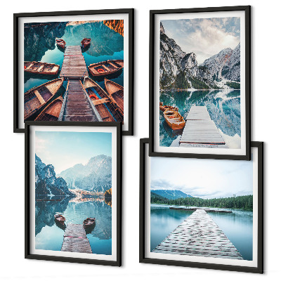Mur de tableaux Pontons en bois du lac