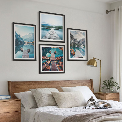 Mur de tableaux Pontons en bois du lac