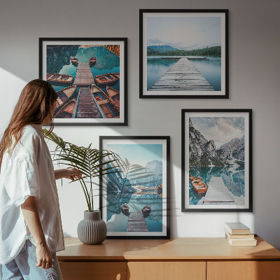 Mur de tableaux Pontons en bois du lac