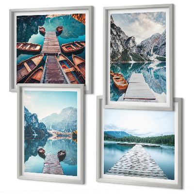 Mur de tableaux Pontons en bois du lac