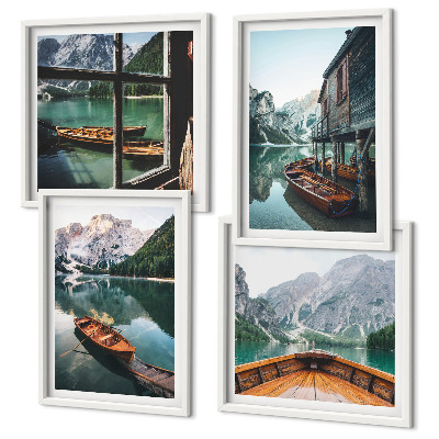 Polyptyque z cadres Maison du lac de montagne łódź